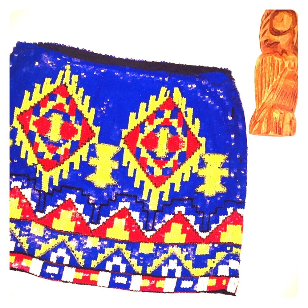 G-LISH Navajo Sequin Silk skirt